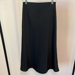 Black Satin Effect Skirt